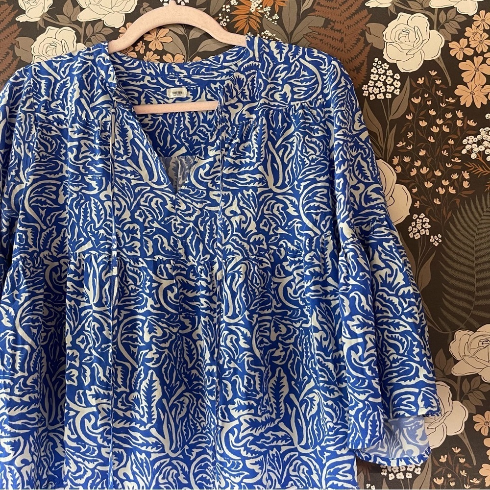 Warm Garden Dress 100% silk in blue - Picture 6 of 8